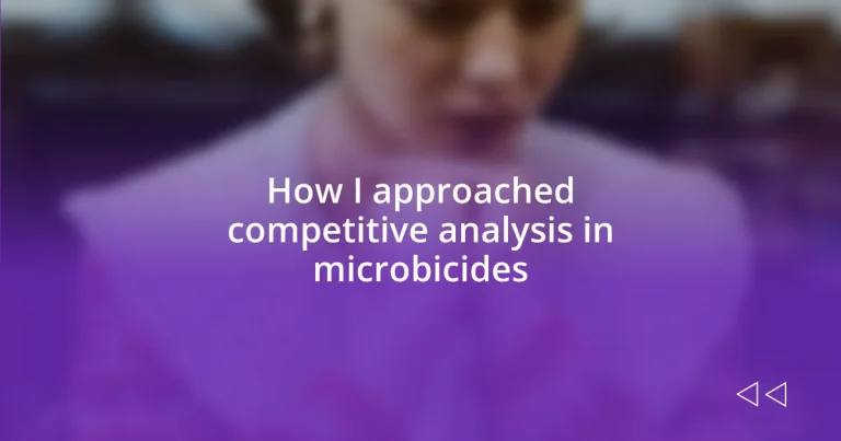 How I approached competitive analysis in microbicides