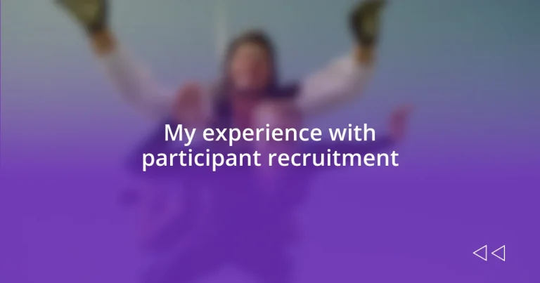 My experience with participant recruitment