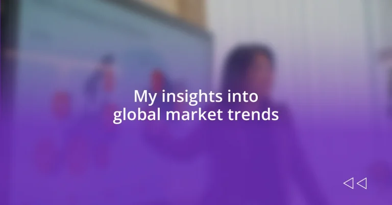 My insights into global market trends