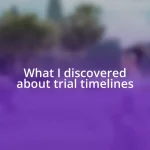 What I discovered about trial timelines