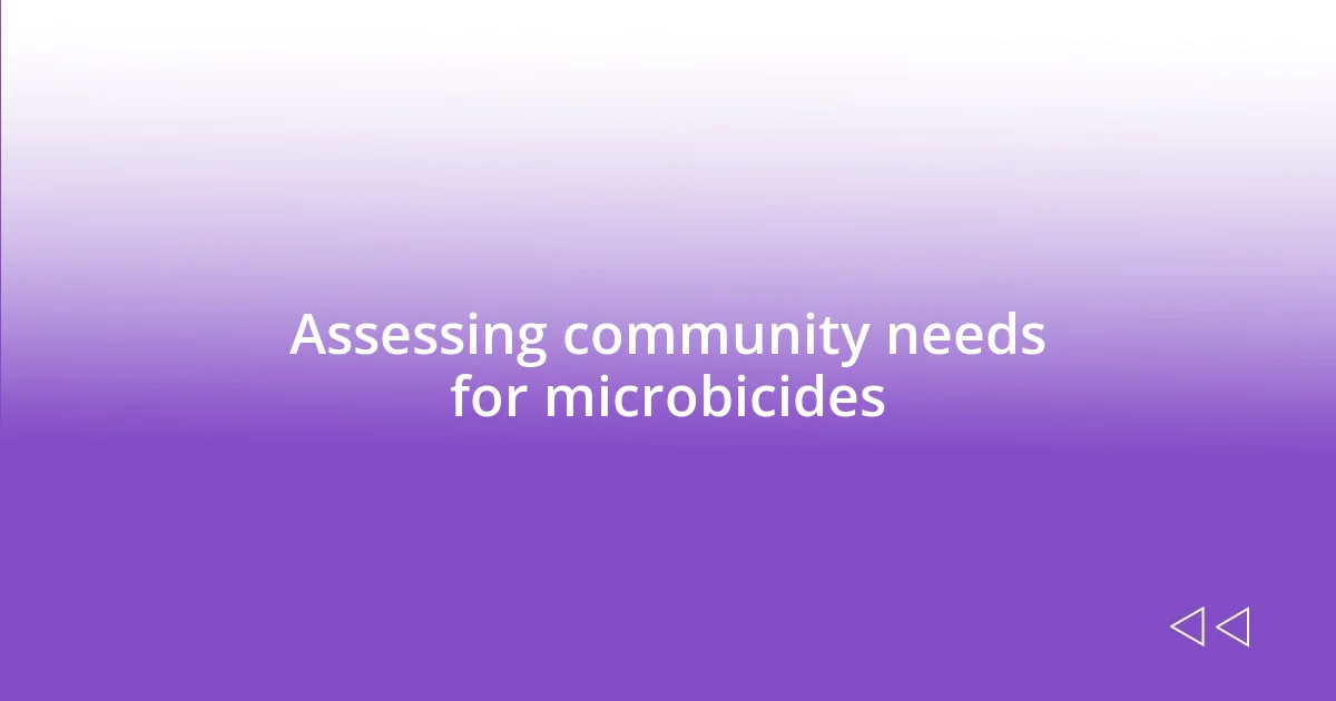 Assessing community needs for microbicides