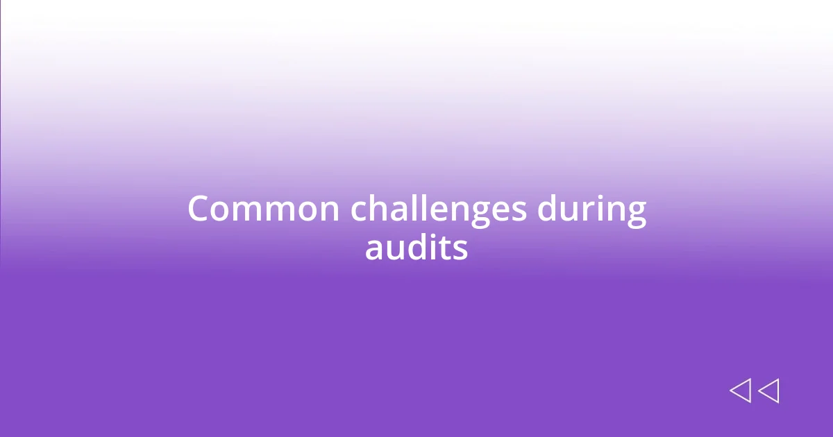 Common challenges during audits